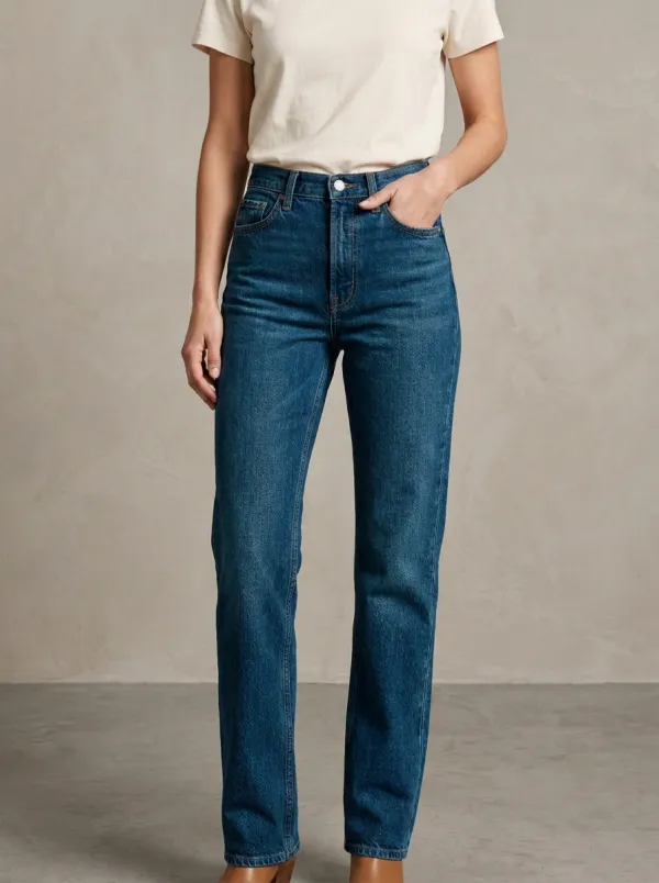 Straight-Leg Denim Jeans