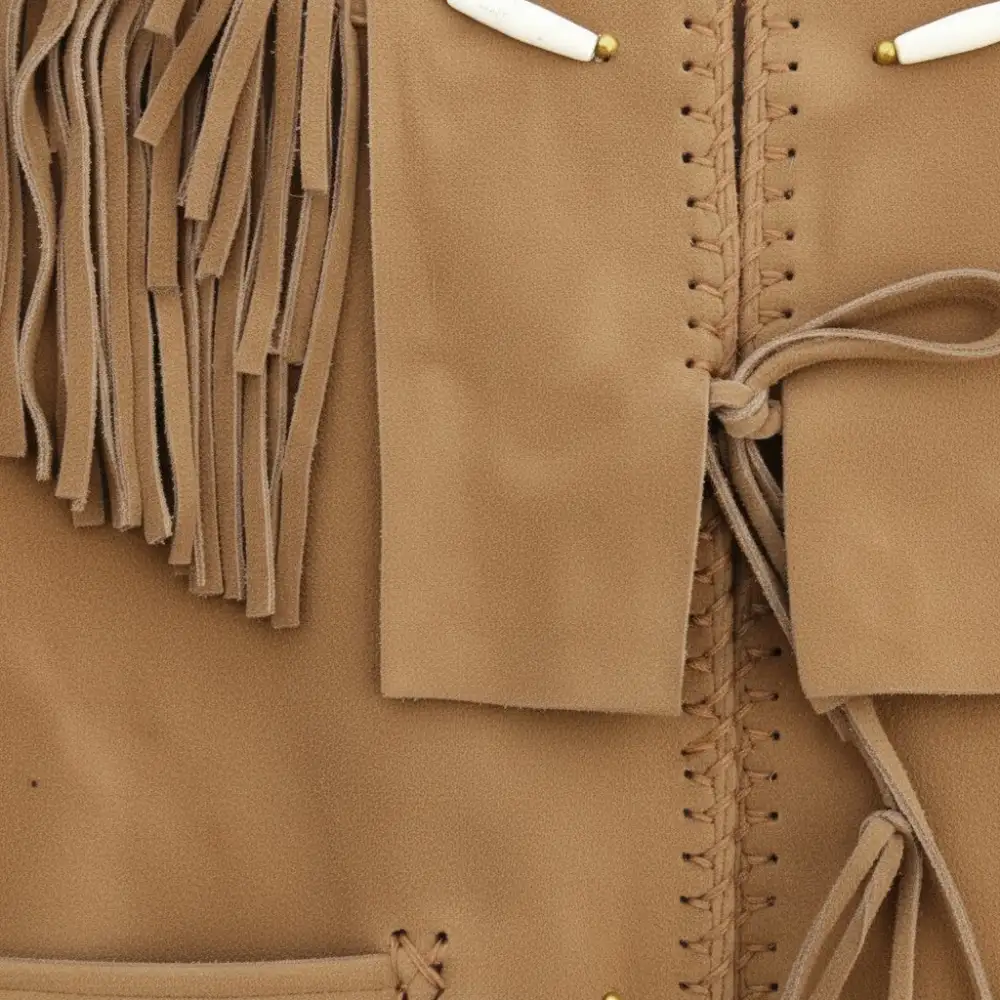 Classic Suede Western Fringe Multi Pocket Jacket