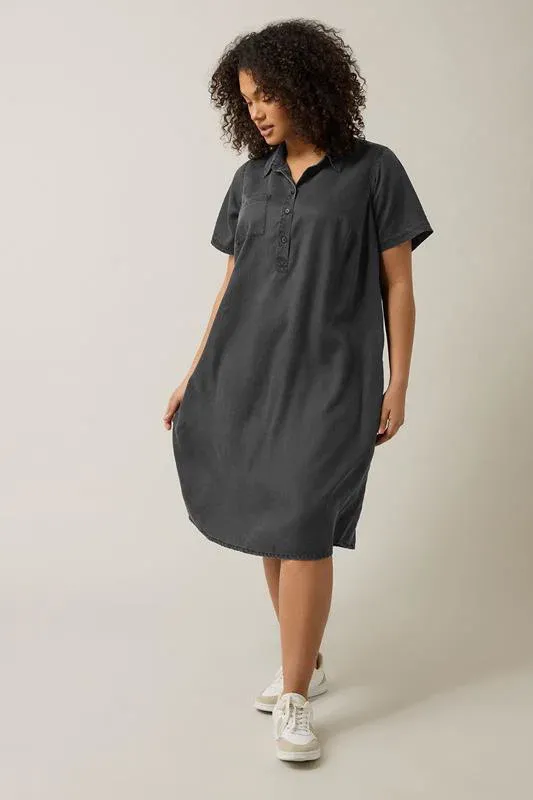 Black Lyocell Denim Dress