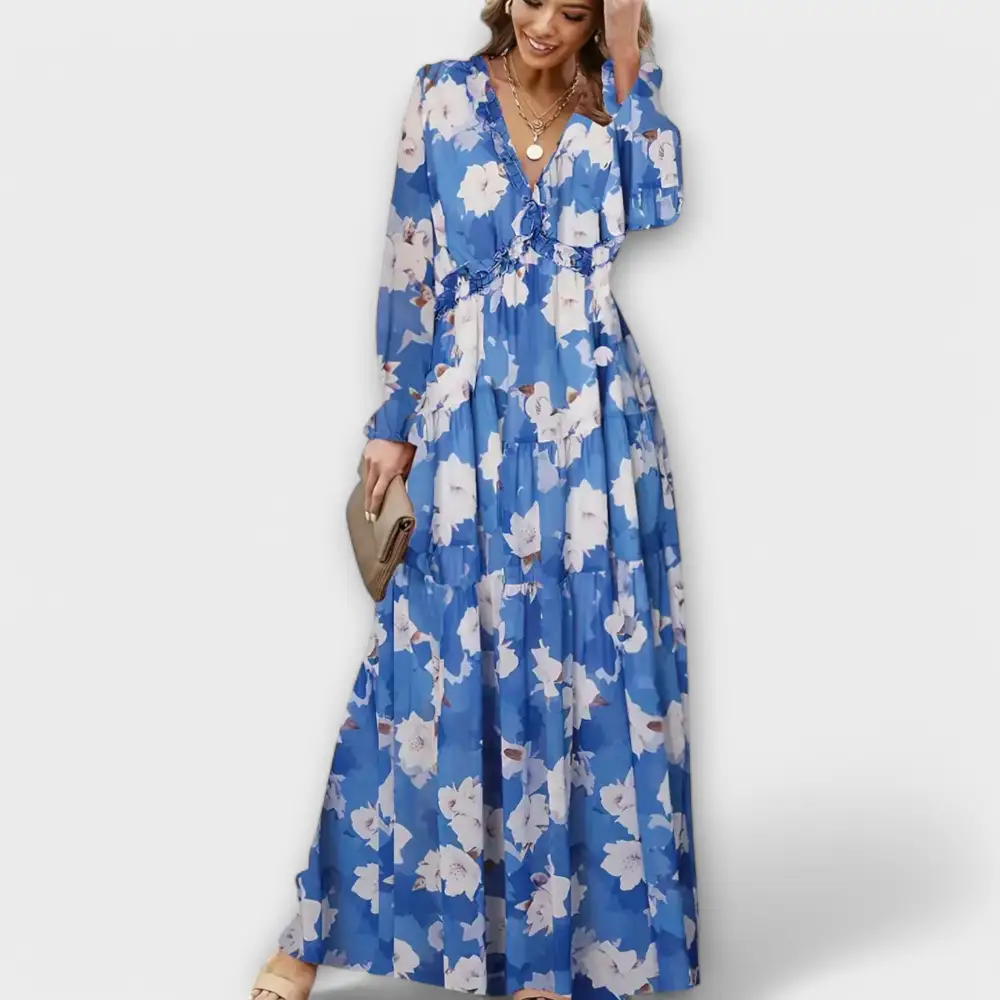Pleated Flowing Casual Dress