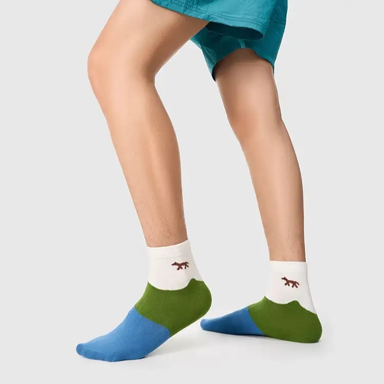 Scenic Nature Pattern Cotton Socks