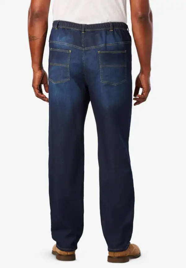 5-Pocket Relaxed Fit Denim Look Sweatpants