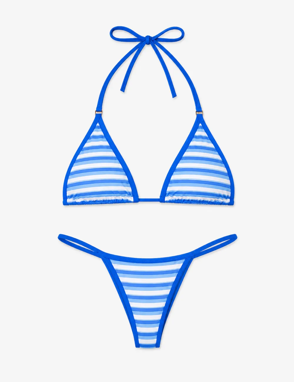 Spaghetti Halter Triangle Piece Bikini Set