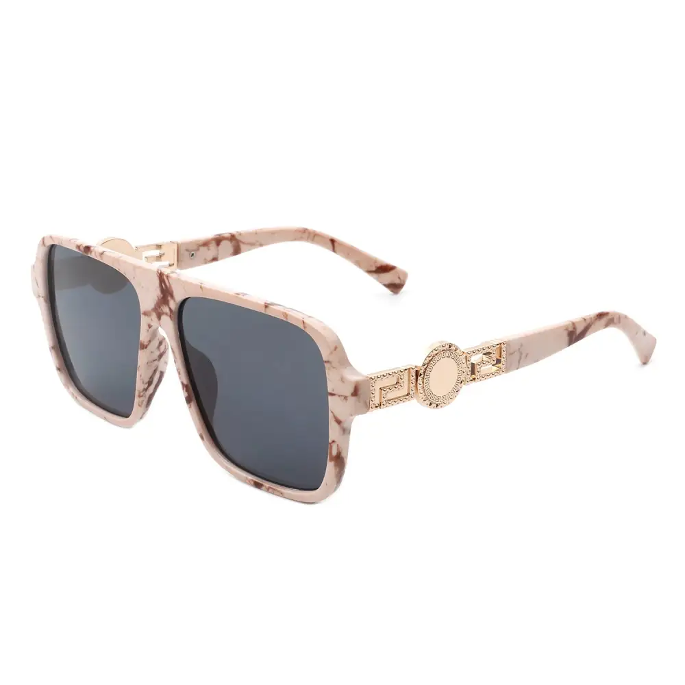 Matte Square Flat Top Frame Sunglasses
