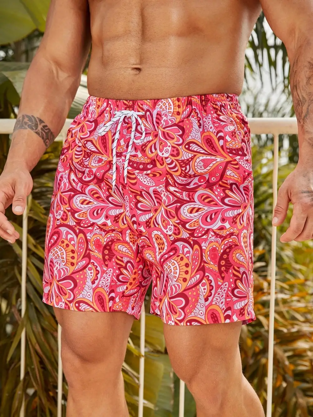 Men's Drawstring Pocket Beach Shorts