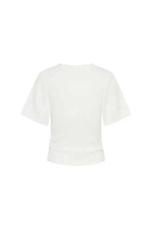 White Ruched Tee