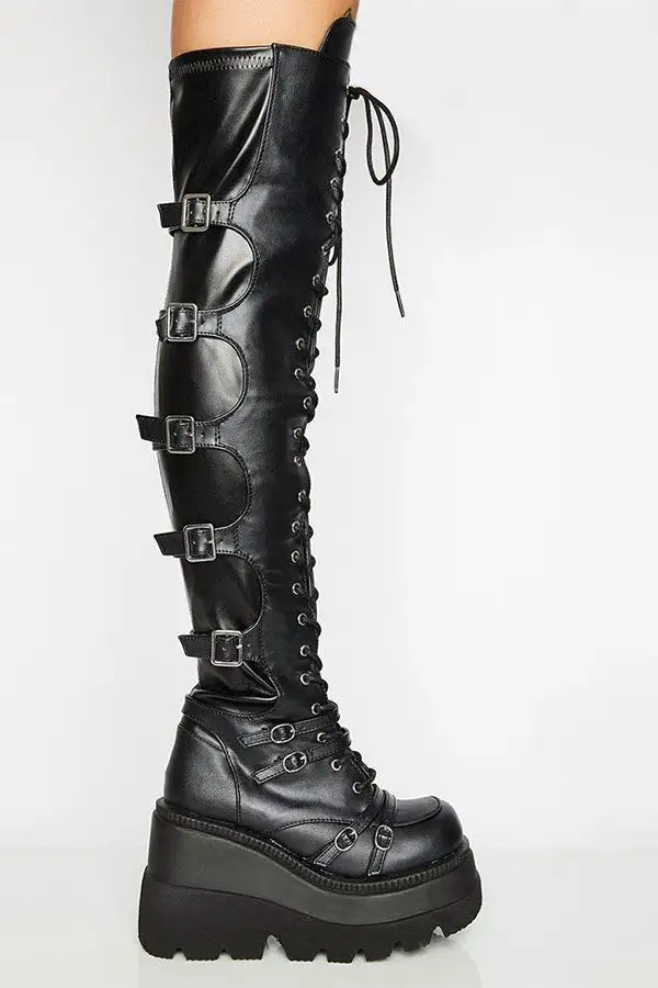 Black Strappy Boots
