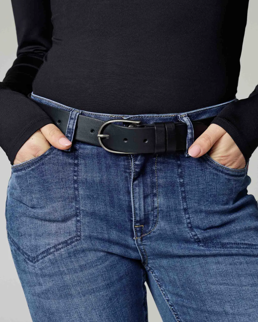Classic Leather Waist Belt Buckle