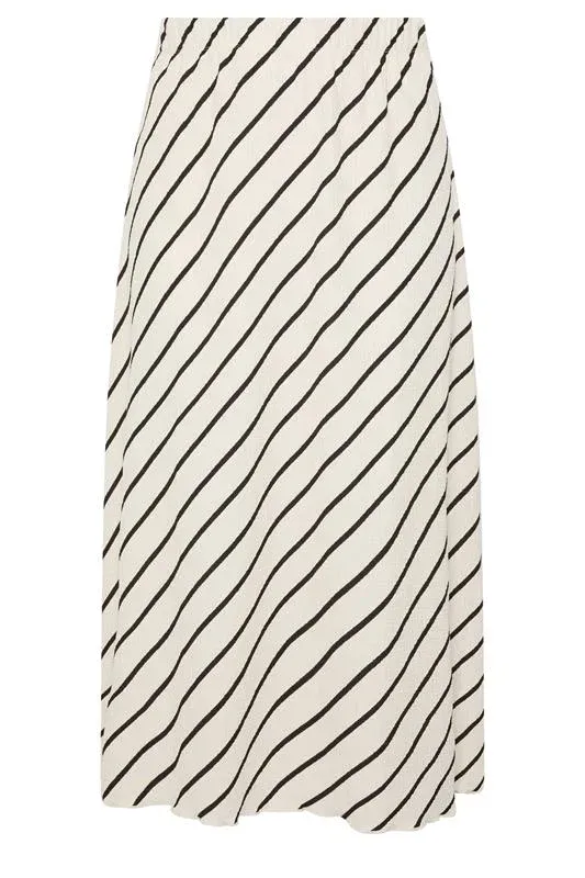 Cream Stripe Maxi Skirt