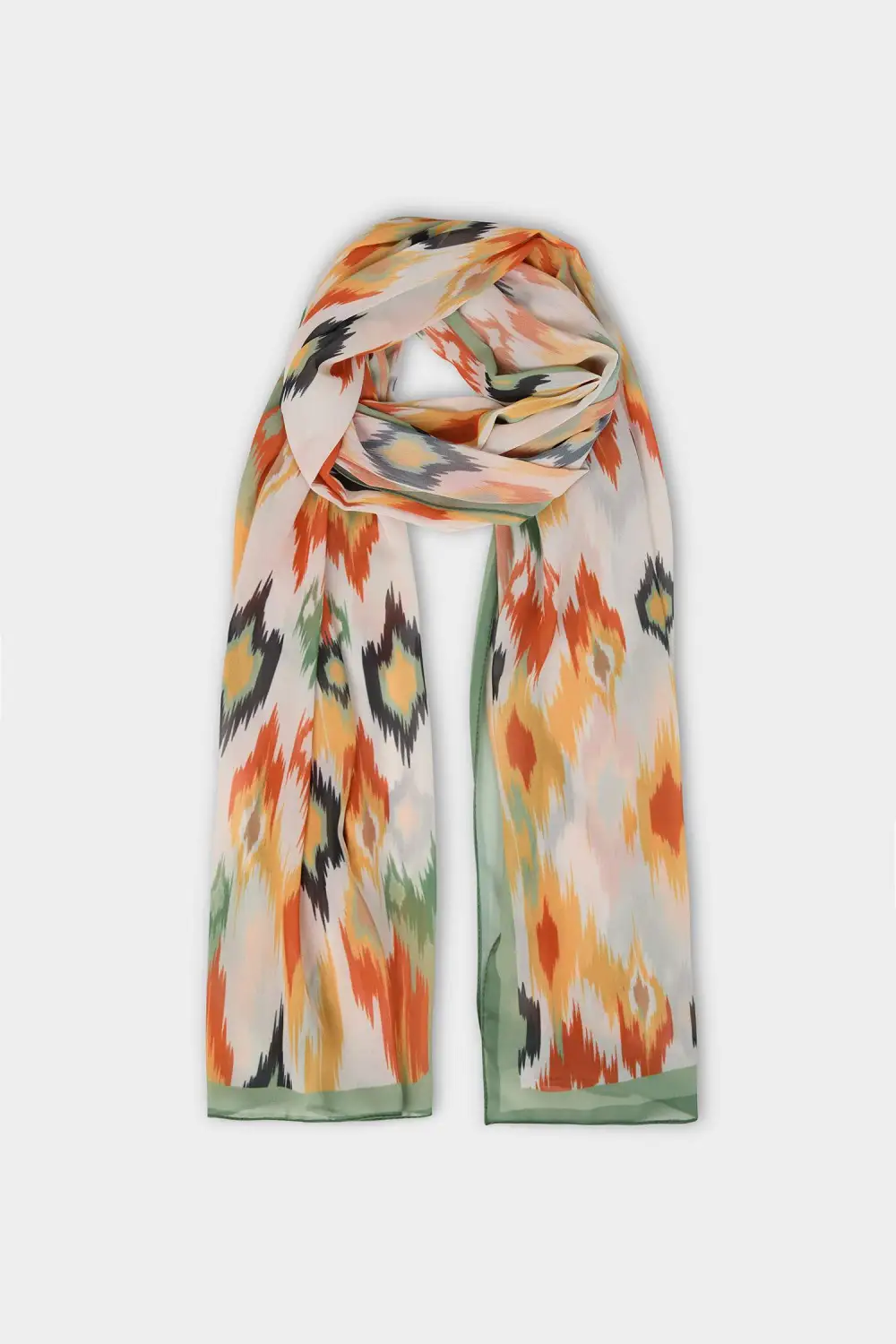 Irregular Print Silk Scarf
