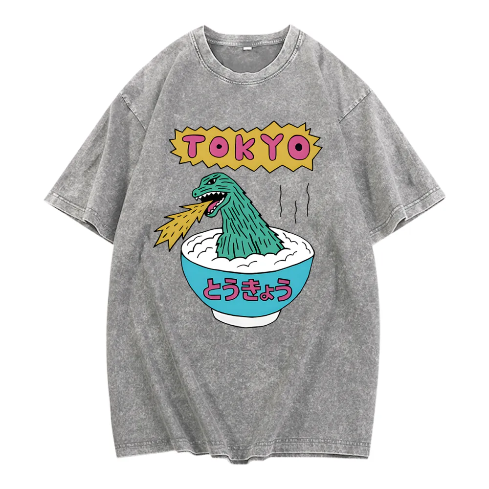 Round Neck Printed Short Sleeved T-Shirt