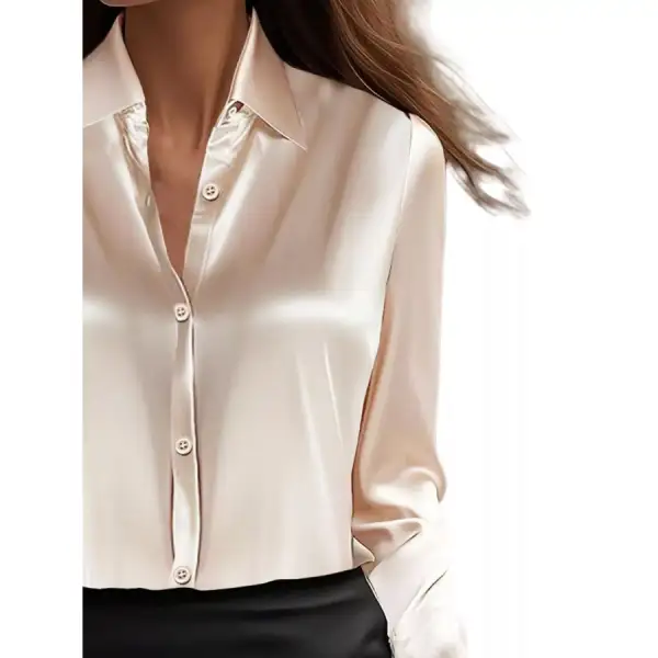 Full Size Button Down Collared Neck Long Sleeve Shirt Plus Size