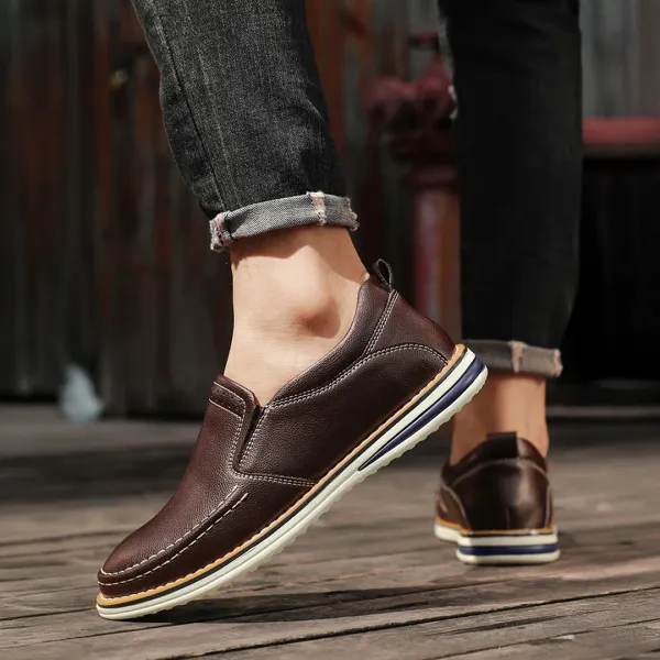 Leather Slip on Loafers