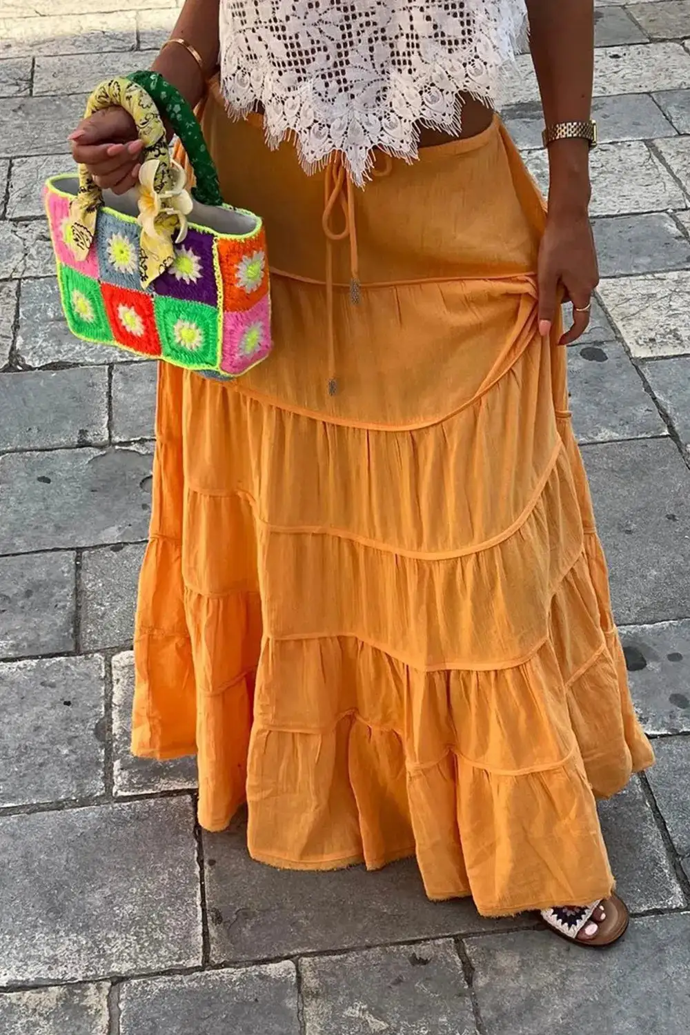 Quiet Drawstring Bohemian Skirt