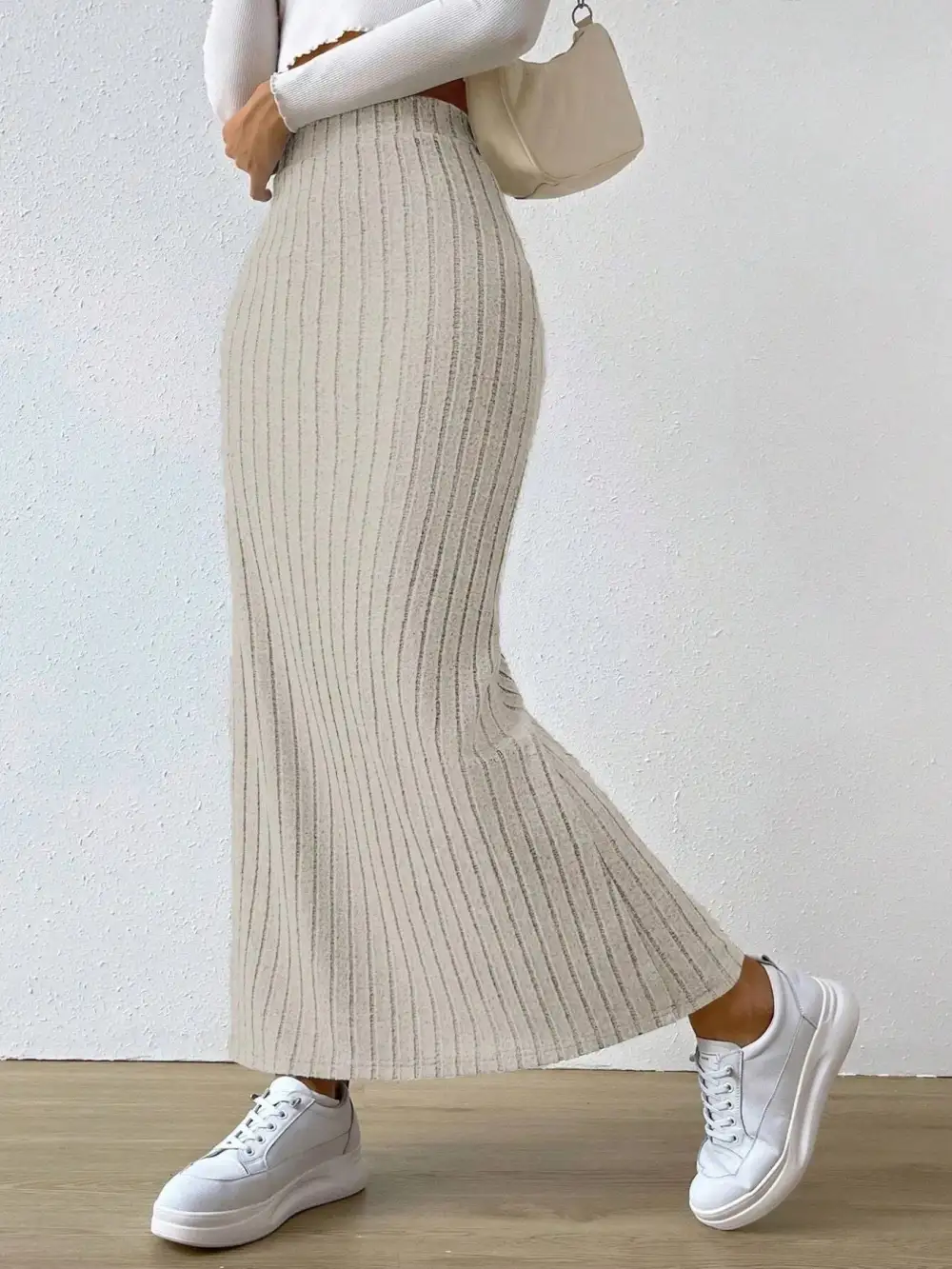 Knit Ribbed Maxi Skirt