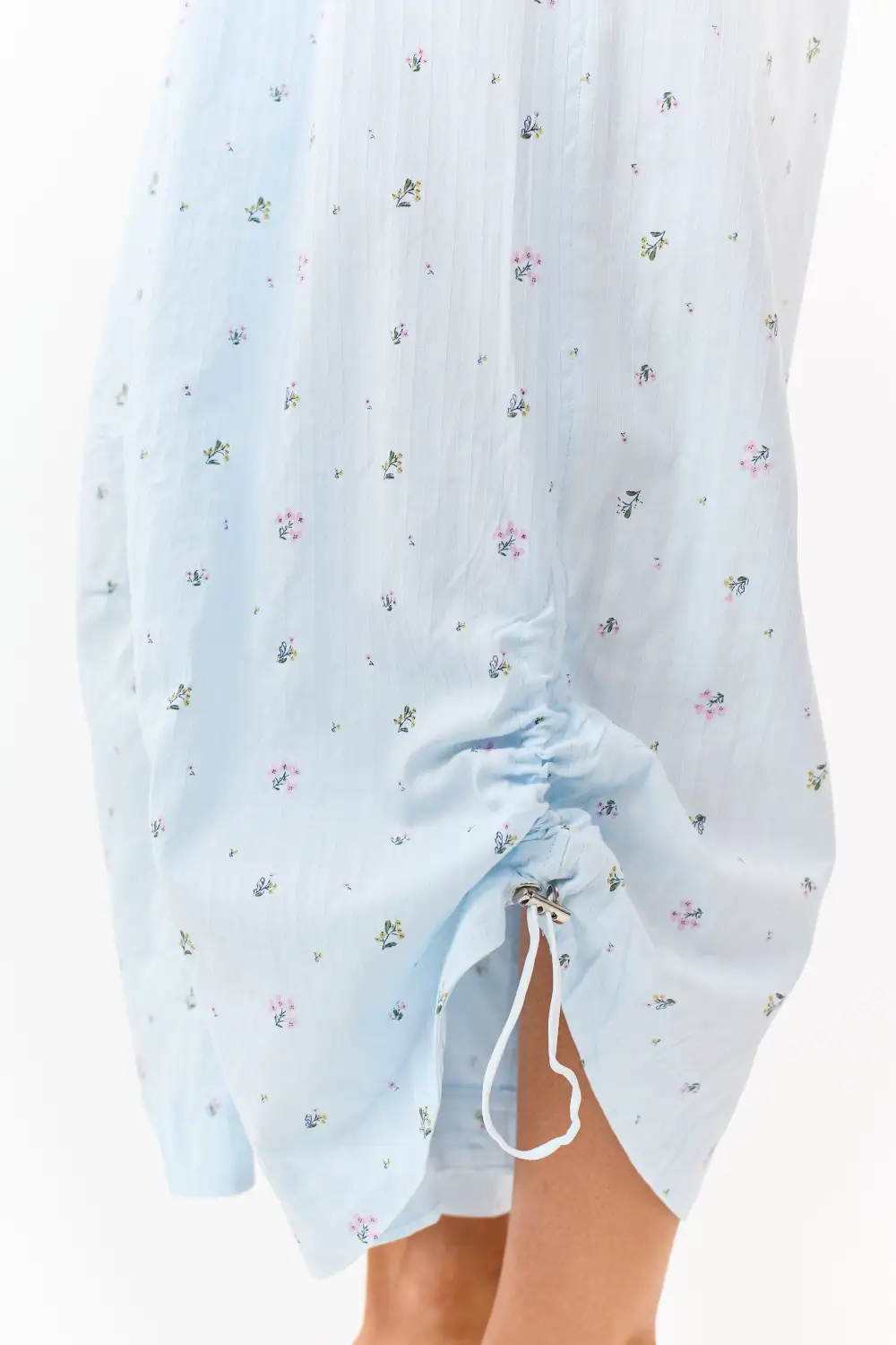 Pastel Cotton Floral Print Strapless Jumpsuit
