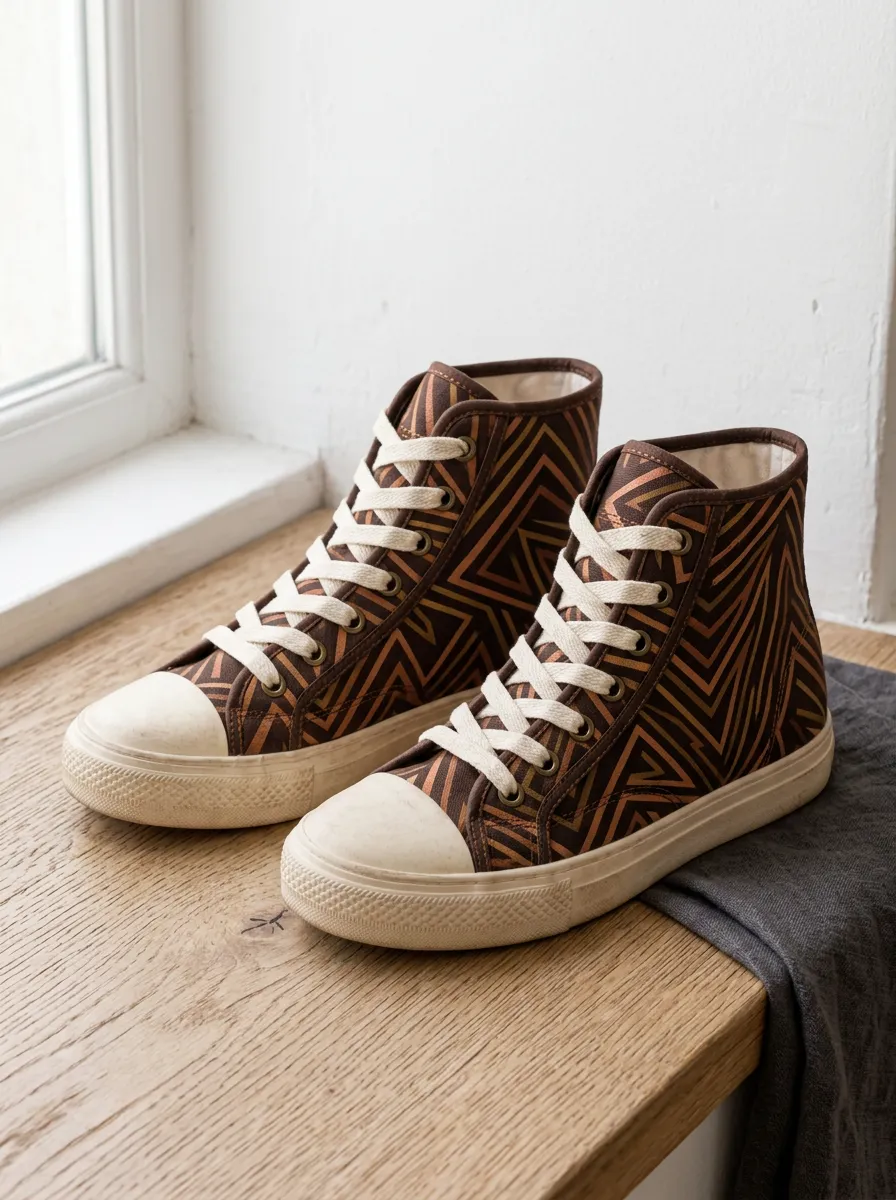 Men's Urban Geometric Pattern Patterned High Top Canvas Shoes