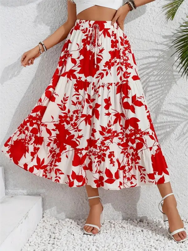 Ruffle Ruffled Midi Skirt