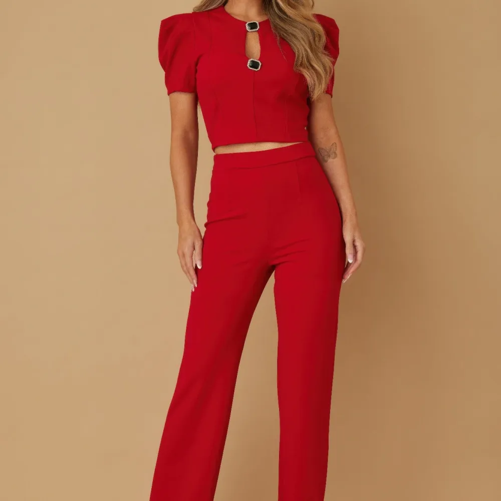 Relaxed Puff Cap Sleeve Jewel Detail Set