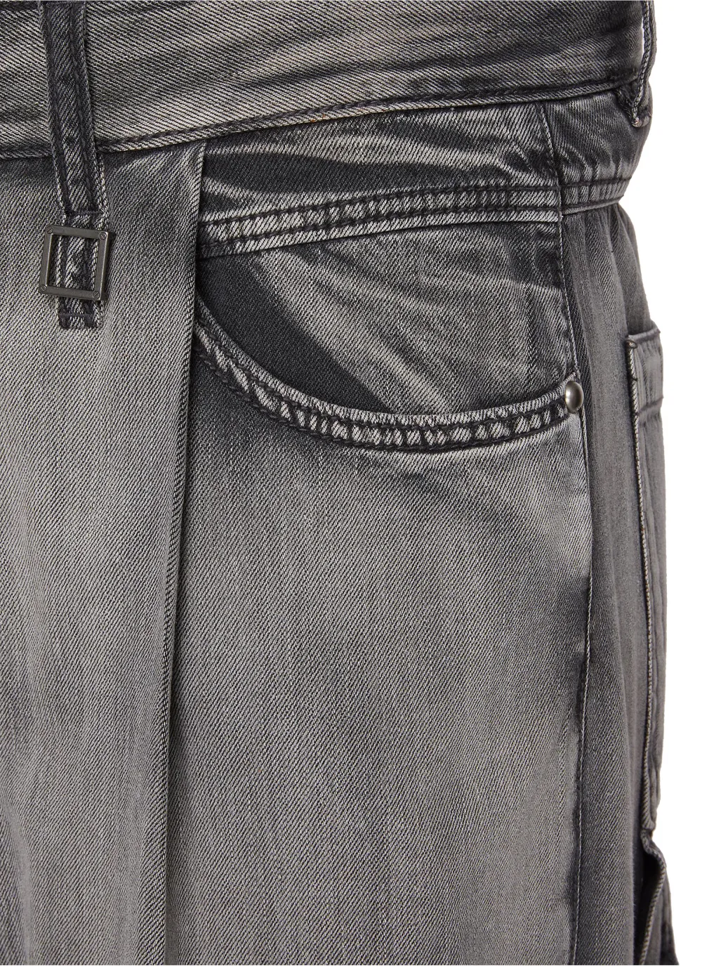 Simple Straight-Cut Comfort Grey Cottom Jeans