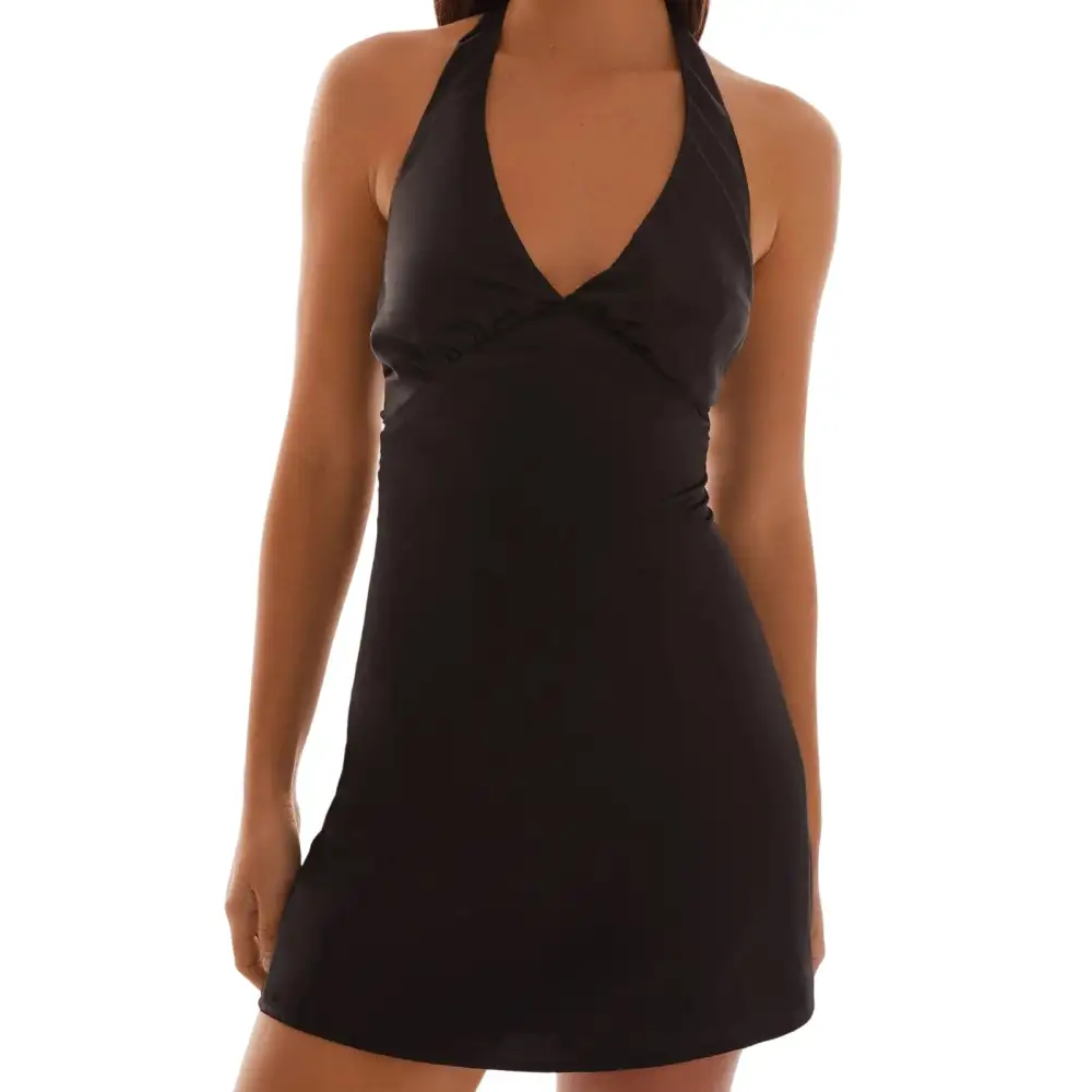 Polished Halter Neck Printed Mini Dress