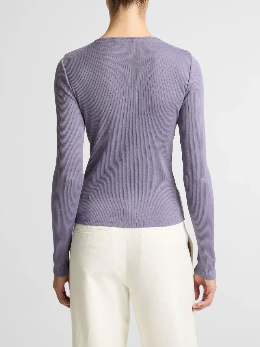 Ribbed Round Neck Tee