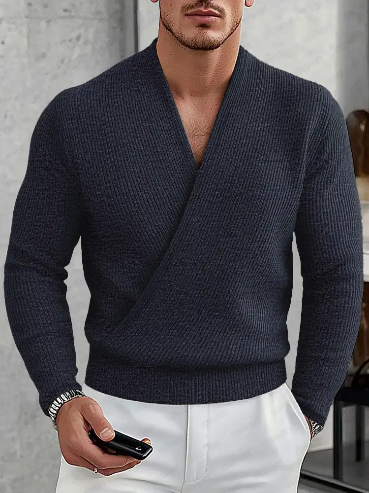 Twist Detail Cross Neck Sweater