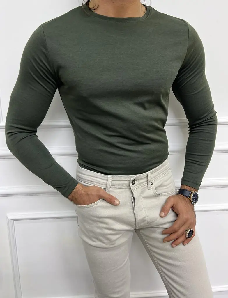 Lightweight Slim Fit Cotton Knit Sweater