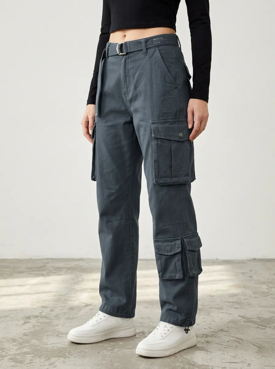 Minimal Multi Pocket Tactical Style Shape Women's Multi Pocket Cargo Pants