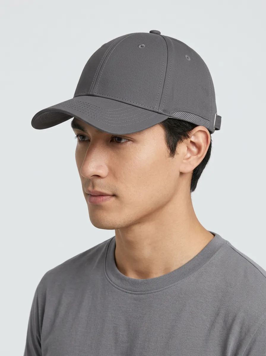 Unisex Minimalist Plain Grey Adjustable Baseball Cap
