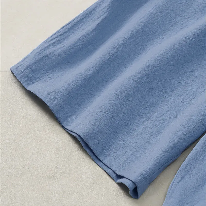 Drawstring Cotton Blend Shorts