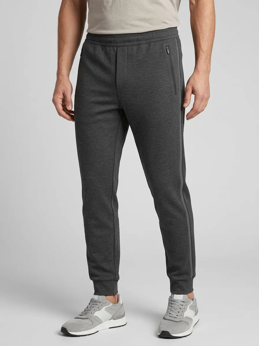 Dynamic Zipper Pocket Slim Fit Silhouette Men's Sweatpants