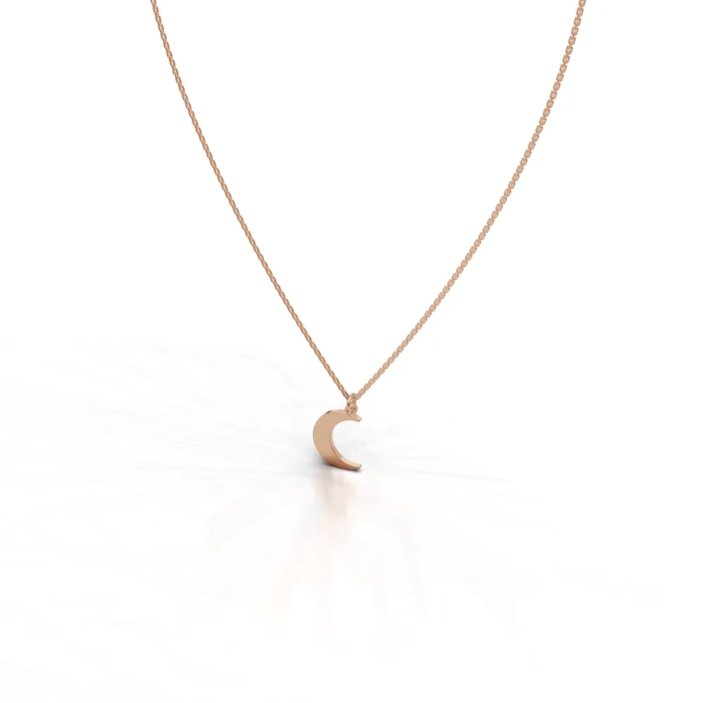 Solid Moon Half Necklace