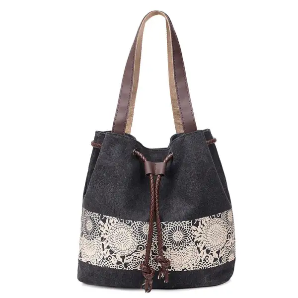 Structured Canvas Shoulder Bag