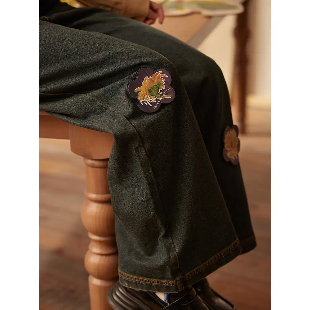 Embroidered Flared Jeans