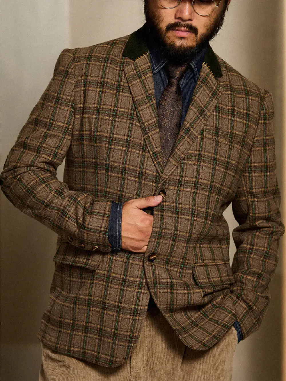 Men's Corduroy Wool Blend Tailored Jacket