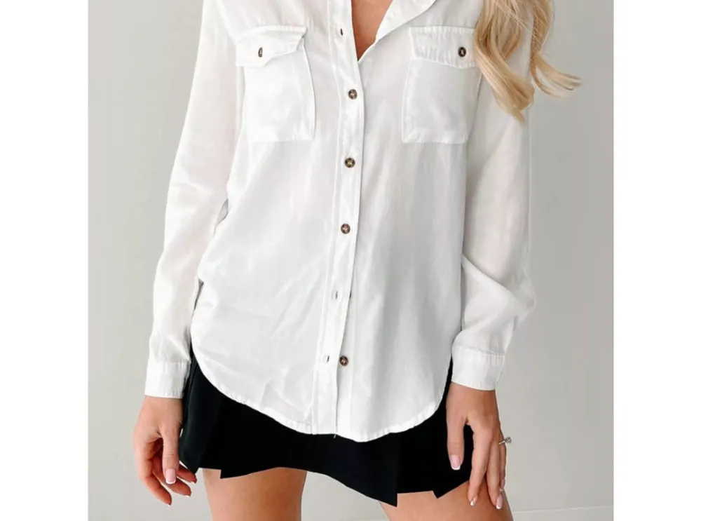 Button-Down Collared Denim Shirt