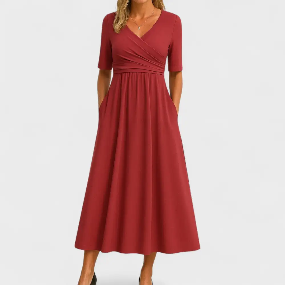  Refined Wrap Maxi Dress
