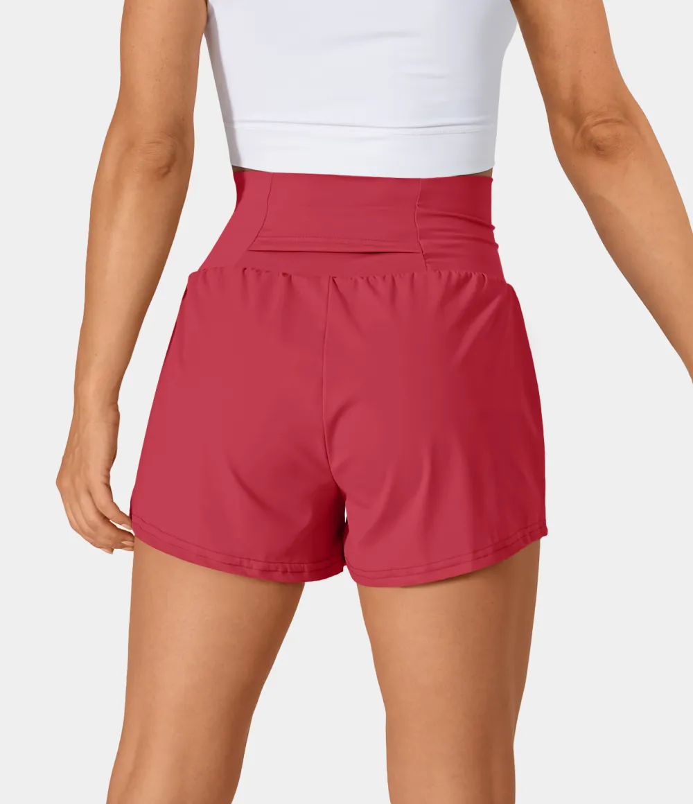 2026🔥  Super High Waisted Back Pocket & Side Hidden Pocket 2-in-1 Yoga Shorts 2.5
