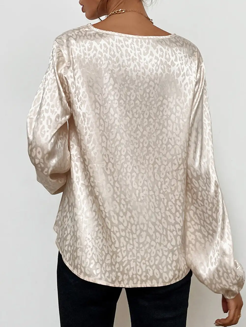Leopard Print V Neck Top