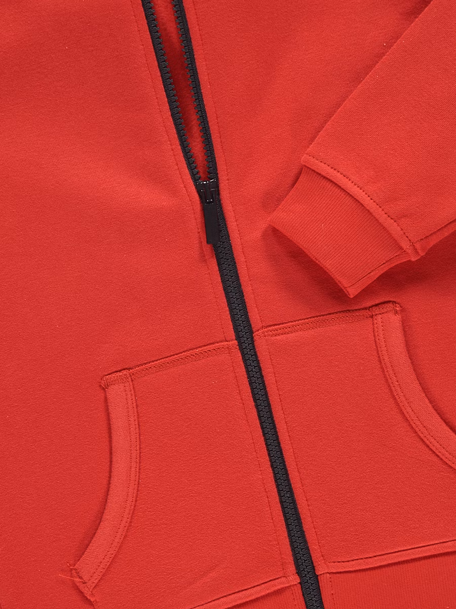 Red Zip Through Hoodie detail 1