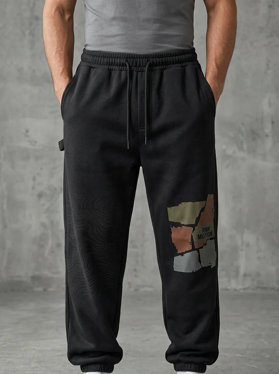 Graphic Sweatpants Topographic Men's Sweatpants