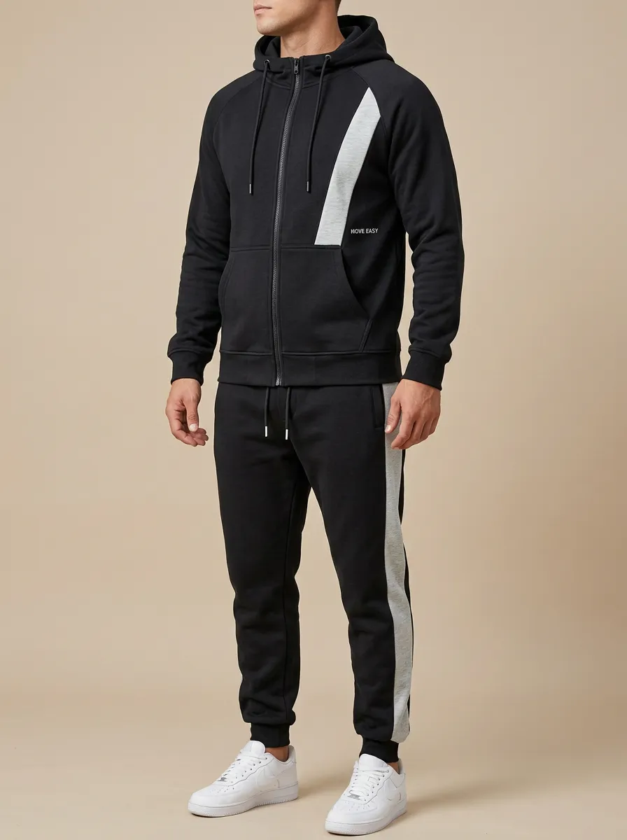 Men's Move Easy Contrast Panel Print Jogger Set