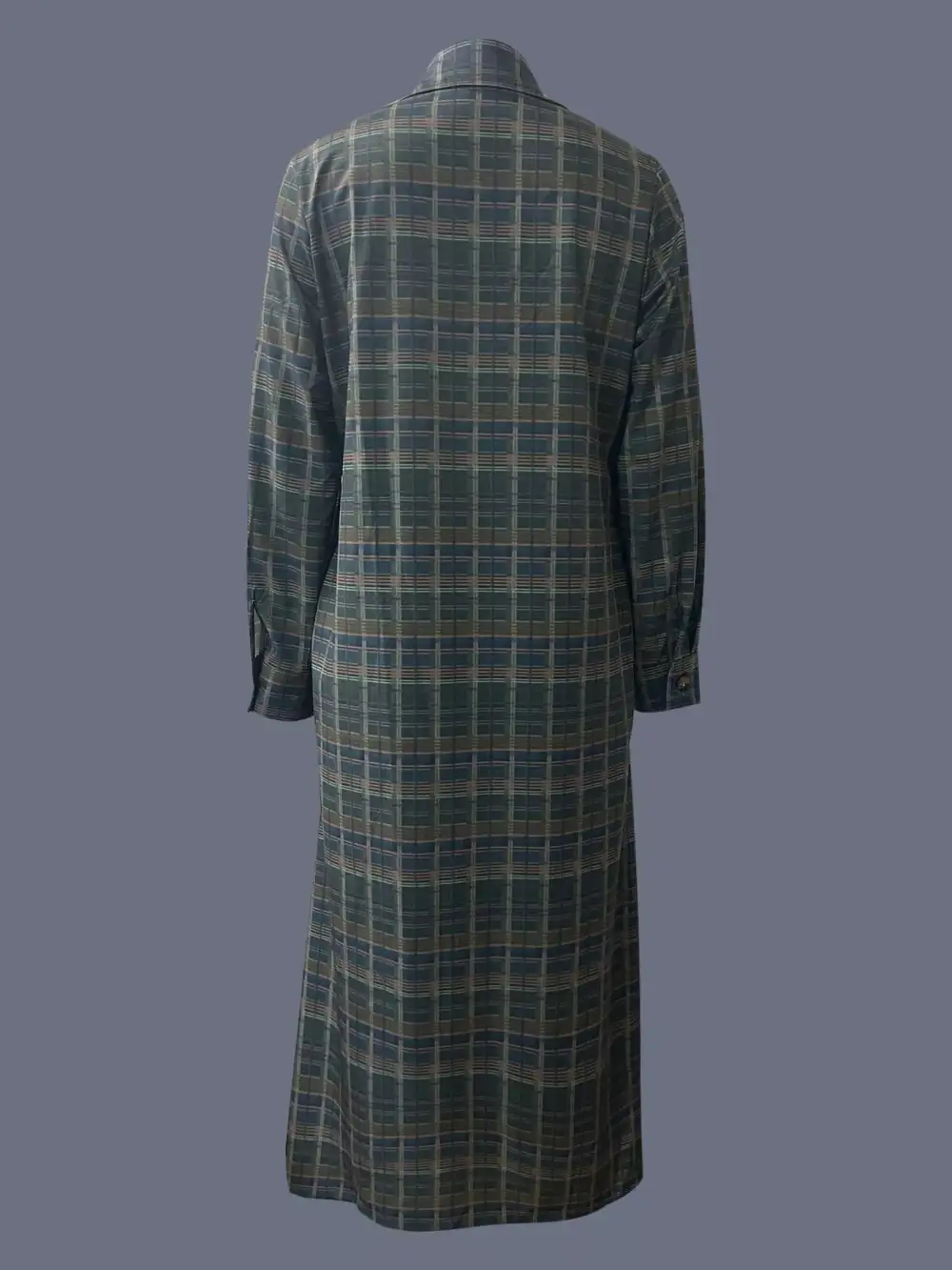Plaid Button Front Maxi Dress