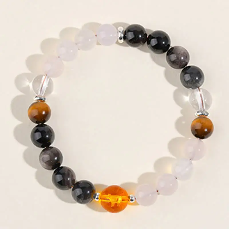 Natural Crystals Obsidian Zodiac Bracelet
