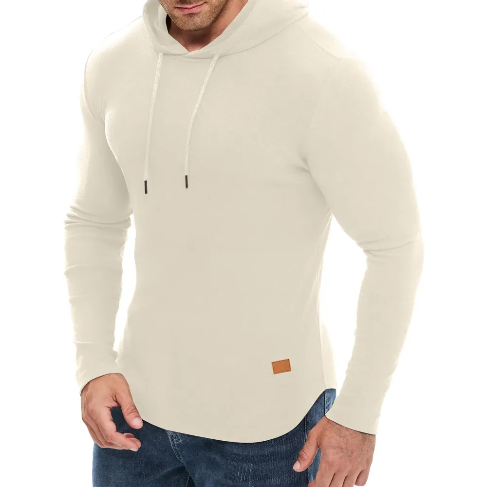 Men's Fashion Fleece-Lined Long-Sleeve Hooded Sweatshirt Pullover