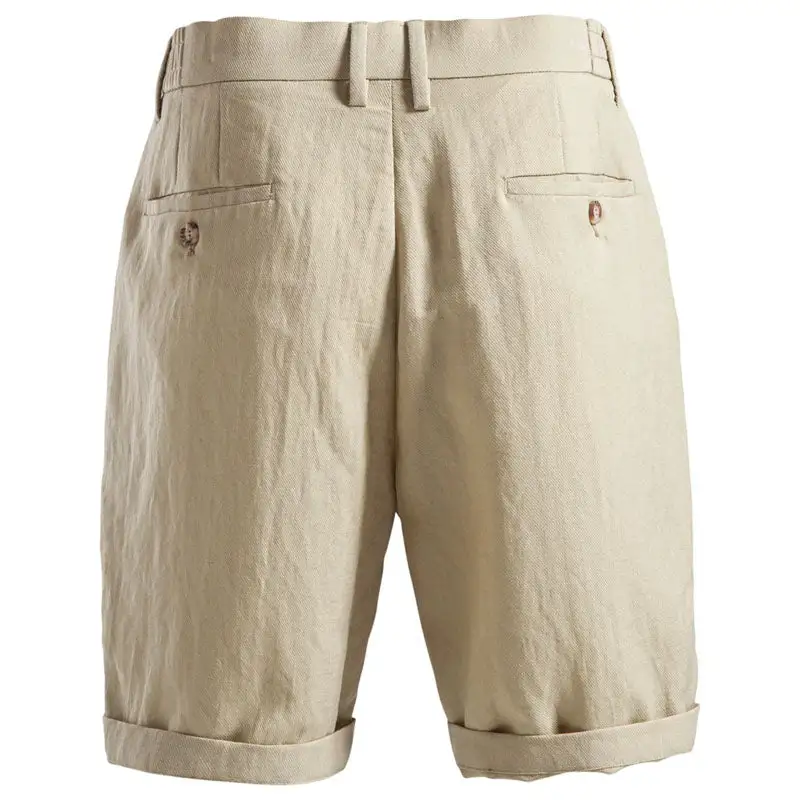 Men's Rolled Hem Tailored Linen Shorts