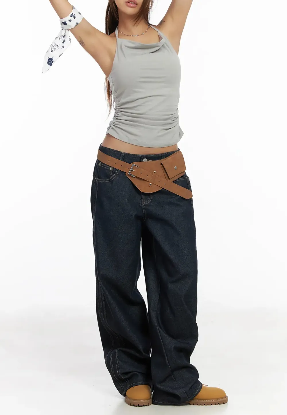 Wide-Fit Non-Fade Wide Leg Jeans