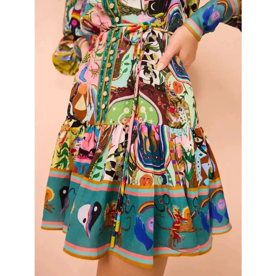 Long Sleeve Mini Dress with Belt