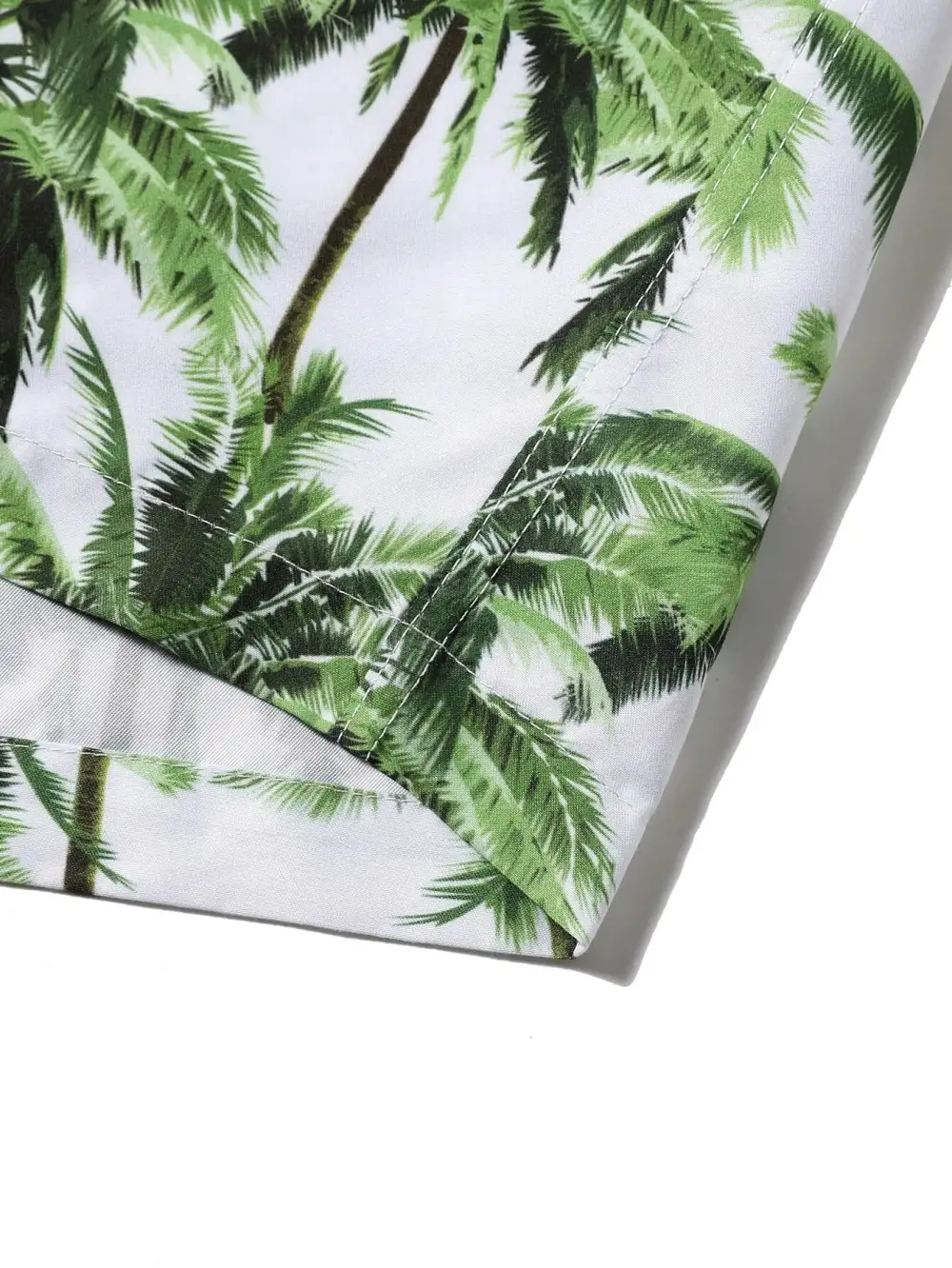 Men's Drawstring Coconut Tree Print Swim Trunks